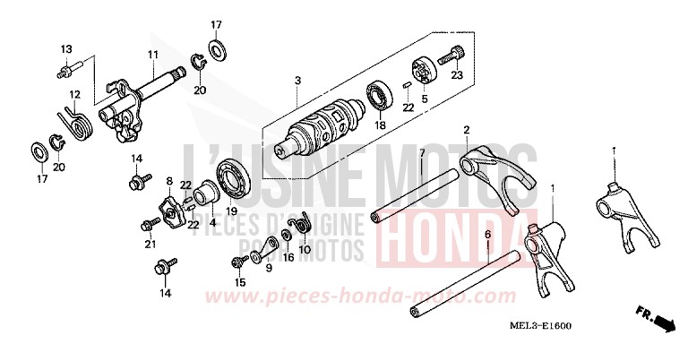 GEARSHIFT DRUM for CBR1000RR Fireblade WINNING RED (R258H) from 2005